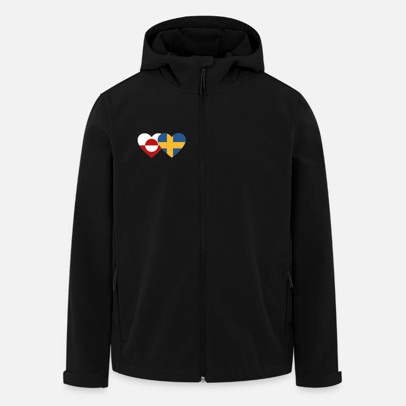 Grönland Schweden Flagge Herz - Recycelte Männer Softshell-Jacke von Stanley/Stella - Schwarz