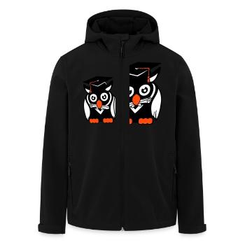 2 Owls Graduation College Abitur Student Team - Men’s Recycled Softshell Jacket by Stanley/Stella - black - Front - AI Model Male 185 light (185cm)