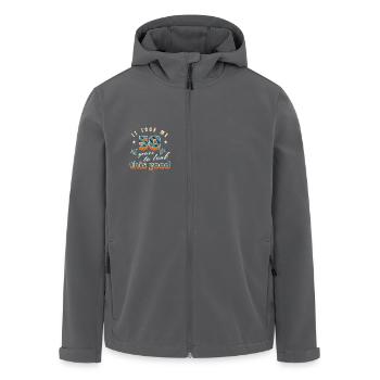 Il m’a fallu 50 ans pour être aussi beau en tournant le 50e anniversaire - Veste softshell homme en polyester recyclé Stanley/Stella - noir - Devant - AI Model Male 185 light (185cm)