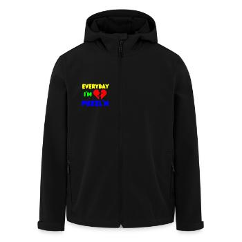 Tous les jours, je suis Puzzl’n Funny Puzzle Solver - Veste softshell homme en polyester recyclé Stanley/Stella - noir - Devant - AI Model Male 185 light (185cm)
