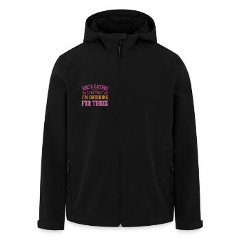 Elle mange pour deux Je bois pour trois papa - Veste softshell homme en polyester recyclé Stanley/Stella - noir - Devant - AI Model Male 185 light (185cm)