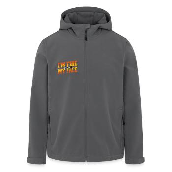 I'm Fine It's Just My Face Funny Sarcastic Saying - Men’s Recycled Softshell Jacket by Stanley/Stella - anthracite - Front - AI Model Male 185 light (185cm)
