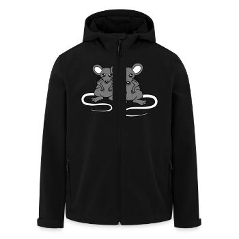 Deux souris méchantes En colère Frustré Aigre Agressif - Veste softshell homme en polyester recyclé Stanley/Stella - noir - Devant - AI Model Male 185 light (185cm)