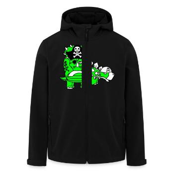 Triceratops Stegosaurus 2 Dinosaure Pirate Dino - Veste softshell homme en polyester recyclé Stanley/Stella - noir - Devant - AI Model Male 185 light (185cm)