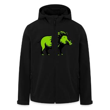 Wild Boar Animal - Men’s Recycled Softshell Jacket by Stanley/Stella - black - Front - AI Model Male 185 light (185cm)
