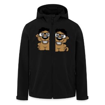 2 Hunde Nerds Hornbrille Geeks Zahnspange Schlau - Recycelte Männer Softshell-Jacke von Stanley/Stella - Schwarz - Vorne - AI Model Male 185 light (185cm)