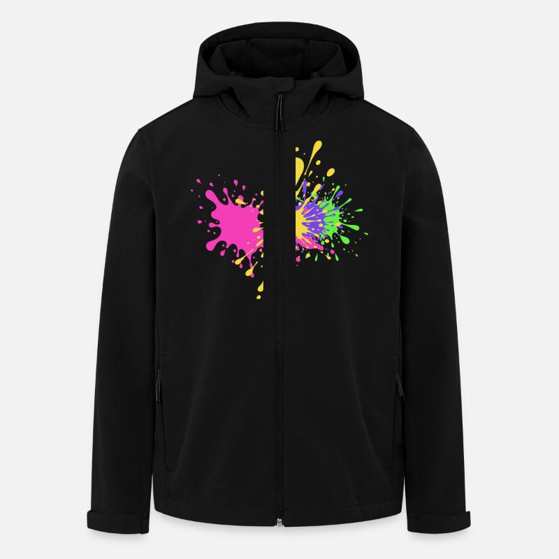 Bunte Kleckse Geschenkidee Skater - Recycelte Männer Softshell-Jacke von Stanley/Stella - Schwarz