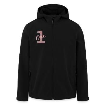 Number / 1 / One Year / First / Birthday / Number - Men’s Recycled Softshell Jacket by Stanley/Stella - black - Front - AI Model Male 185 light (185cm)