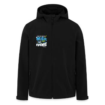 All You Need Is Music And Friends Cool Beat Lovers - Men’s Recycled Softshell Jacket by Stanley/Stella - black - Front - AI Model Male 185 light (185cm)