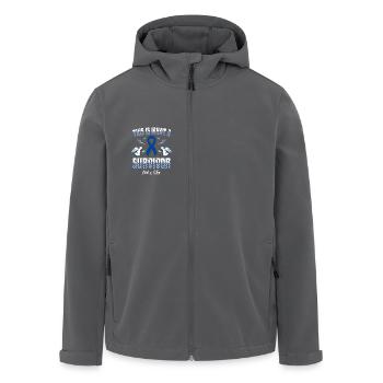 So sieht ein Überlebender aus Darmkrebs - Recycelte Männer Softshell-Jacke von Stanley/Stella - Schwarz - Vorne - AI Model Male 185 light (185cm)