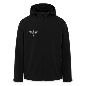 Vogelsymbol Weiß - Recycelte Männer Softshell-Jacke von Stanley/Stella - Schwarz - Vorne - AI Model Male 185 light (185cm)