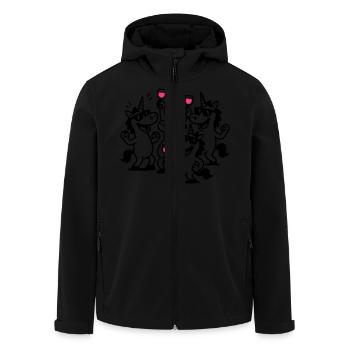 Einhorn Team Lustig Party - Recycelte Männer Softshell-Jacke von Stanley/Stella - Schwarz - Vorne - AI Model Male 185 light (185cm)