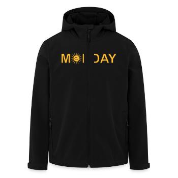 Monday - Men’s Recycled Softshell Jacket by Stanley/Stella - black - Front - AI Model Male 185 light (185cm)