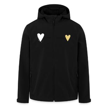 Heart Line Horizontal - Men’s Recycled Softshell Jacket by Stanley/Stella - black - Front - AI Model Male 185 light (185cm)