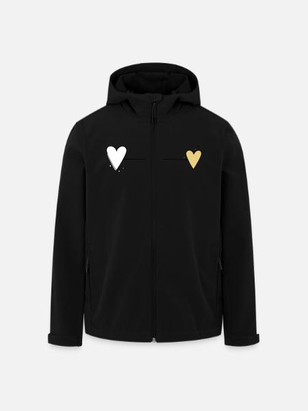 Heart Line Horizontal - Men’s Recycled Softshell Jacket by Stanley/Stella - black