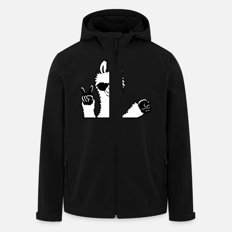 Lama Sonnenbrille Peace Fist Pump Team Begrüßung - Recycelte Männer Softshell-Jacke von Stanley/Stella - Schwarz