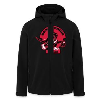 Beach Dinos Logo - Recycelte Männer Softshell-Jacke von Stanley/Stella - Schwarz - Vorne - AI Model Male 185 light (185cm)