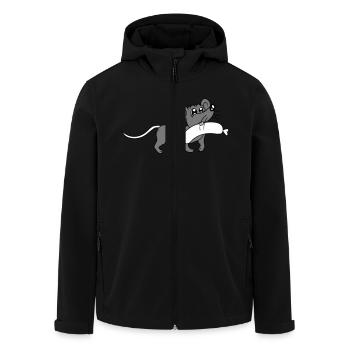 Souris grosse saucisse manger faim saucisse grillades - Veste softshell homme en polyester recyclé Stanley/Stella - noir - Devant - AI Model Male 185 light (185cm)
