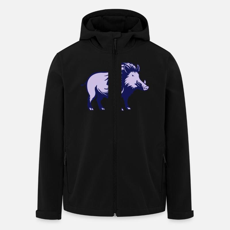 wildschwein animal - Recycelte Männer Softshell-Jacke von Stanley/Stella - Schwarz