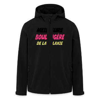 MEILLEURE boulangère DE LA GALAXIE - Veste softshell homme en polyester recyclé Stanley/Stella - noir - Devant - AI Model Male 185 light (185cm)