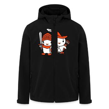 2 Ducks Knight Archer Épée Bouclier Combattant - Veste softshell homme en polyester recyclé Stanley/Stella - noir - Devant - AI Model Male 185 light (185cm)