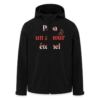 papa père papou humour blague cadeau - Veste softshell homme en polyester recyclé Stanley/Stella - noir - Devant - AI Model Male 185 light (185cm)