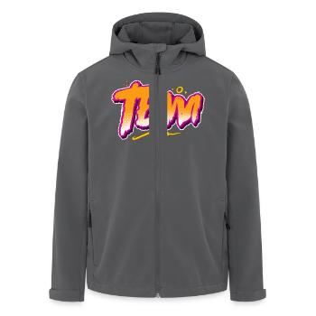 Team - Men’s Recycled Softshell Jacket by Stanley/Stella - black - Front - AI Model Male 185 light (185cm)