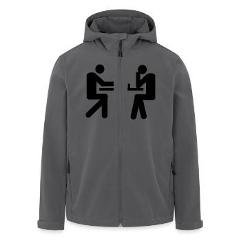 Schach - Recycelte Männer Softshell-Jacke von Stanley/Stella - Schwarz - Vorne - AI Model Male 185 light (185cm)