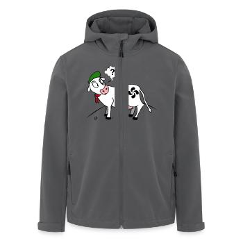 Les vaches aux Pays basque - Veste softshell homme en polyester recyclé Stanley/Stella - noir - Devant - AI Model Male 185 light (185cm)