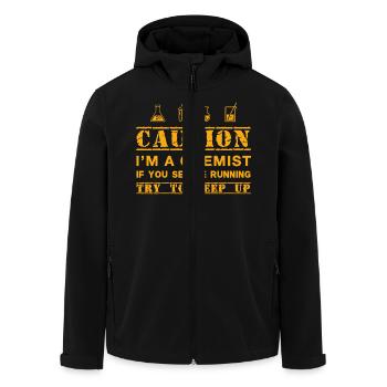 Attention: chimiste - Veste softshell homme en polyester recyclé Stanley/Stella - noir - Devant - AI Model Male 185 light (185cm)