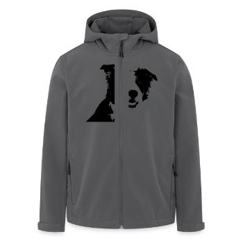 Border-Collie - Recycelte Männer Softshell-Jacke von Stanley/Stella - Schwarz - Vorne - AI Model Male 185 light (185cm)
