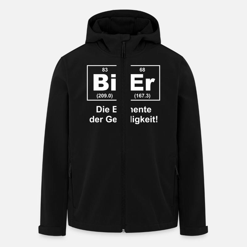 Chemiker - Bier, das Element der.. - Recycelte Männer Softshell-Jacke von Stanley/Stella - Schwarz
