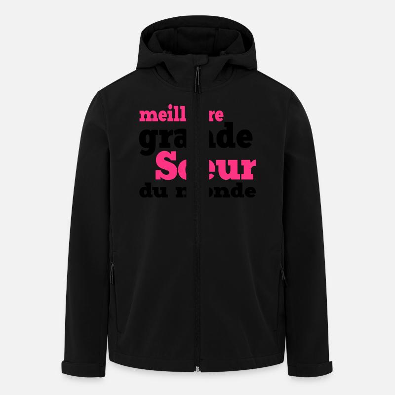 meilleure grande soeur du monde - Veste softshell homme en polyester recyclé Stanley/Stella - noir