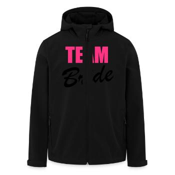 Team Bride - Men’s Recycled Softshell Jacket by Stanley/Stella - black - Front - AI Model Male 185 light (185cm)