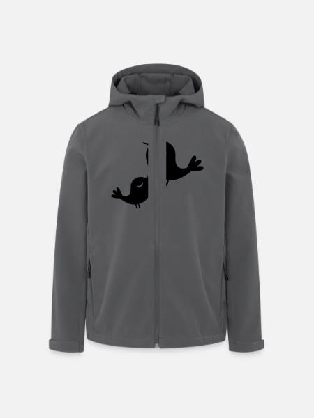 Vögelchen beim Twittern - Recycelte Männer Softshell-Jacke von Stanley/Stella - Schwarz