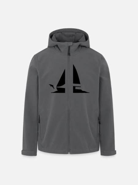 Katamaran_Welle_Delfin - Recycelte Männer Softshell-Jacke von Stanley/Stella - Schwarz