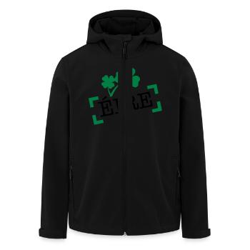 eire_02 - Men’s Recycled Softshell Jacket by Stanley/Stella - black - Front - AI Model Male 185 light (185cm)