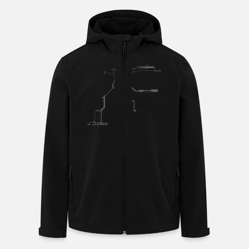 Interconnexions en blanc - Veste softshell homme en polyester recyclé Stanley/Stella - noir