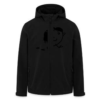 Oiseau avec chapeau et sac à dos - Veste softshell homme en polyester recyclé Stanley/Stella - noir - Devant - AI Model Male 185 light (185cm)