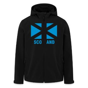 Scotland_logo1 - Men’s Recycled Softshell Jacket by Stanley/Stella - black - Front - AI Model Male 185 light (185cm)