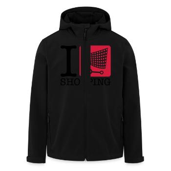 shopping_i_love_u2 - Men’s Recycled Softshell Jacket by Stanley/Stella - black - Front - AI Model Male 185 light (185cm)
