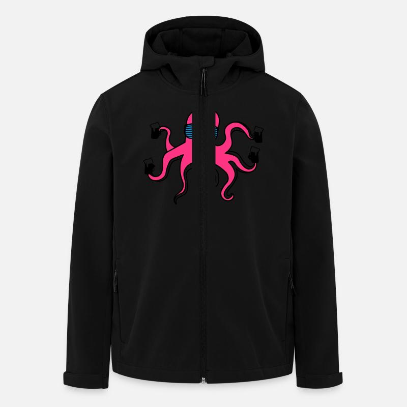 kraken_mit_bier - Recycelte Männer Softshell-Jacke von Stanley/Stella - Schwarz