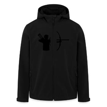 Bogenschießen - Recycelte Männer Softshell-Jacke von Stanley/Stella - Schwarz - Vorne - AI Model Male 185 light (185cm)
