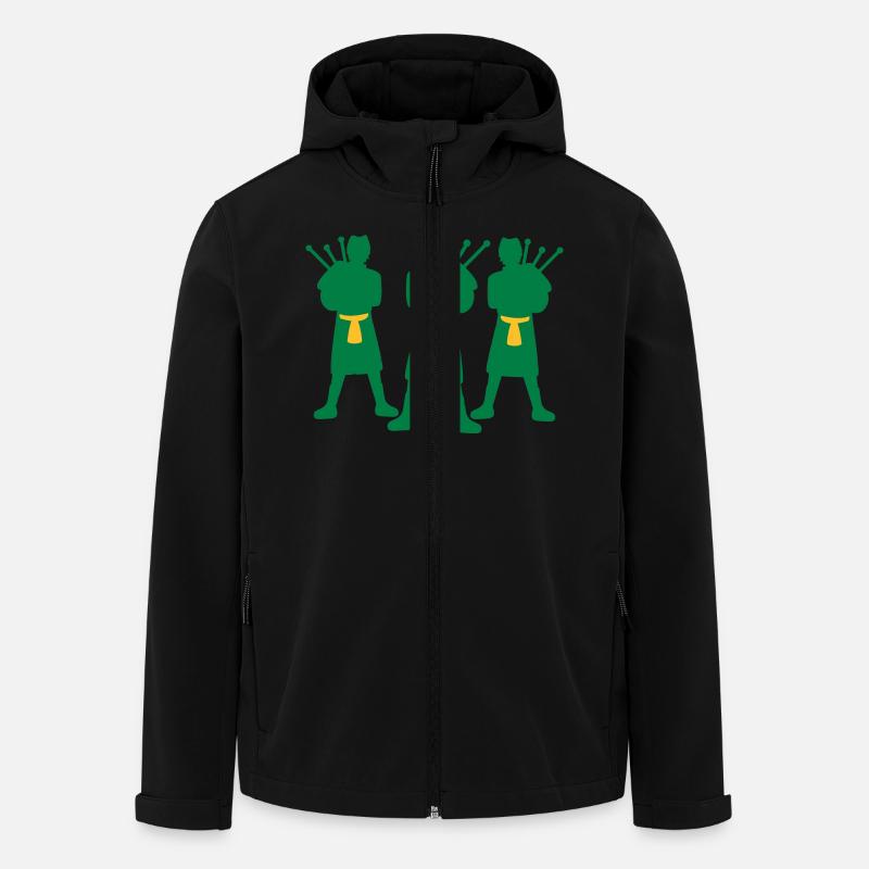 Bagpiper Team - Recycelte Männer Softshell-Jacke von Stanley/Stella - Schwarz