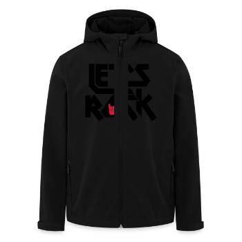 Let's Rock - Men’s Recycled Softshell Jacket by Stanley/Stella - black - Front - AI Model Male 185 light (185cm)