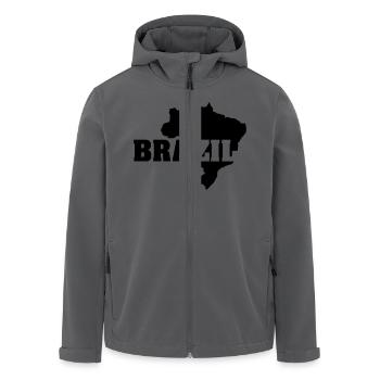Brazil (ID: 002004) - Men’s Recycled Softshell Jacket by Stanley/Stella - black - Front - AI Model Male 185 light (185cm)