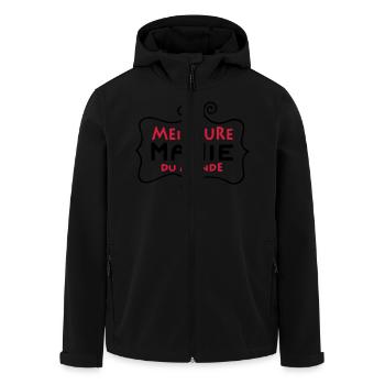 OMA bessere Welt (2c) - Recycelte Männer Softshell-Jacke von Stanley/Stella - Schwarz - Vorne - AI Model Male 185 light (185cm)