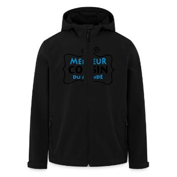 Meilleur COUSIN du monde (2c) - Men’s Recycled Softshell Jacket by Stanley/Stella - black - Front - AI Model Male 185 light (185cm)