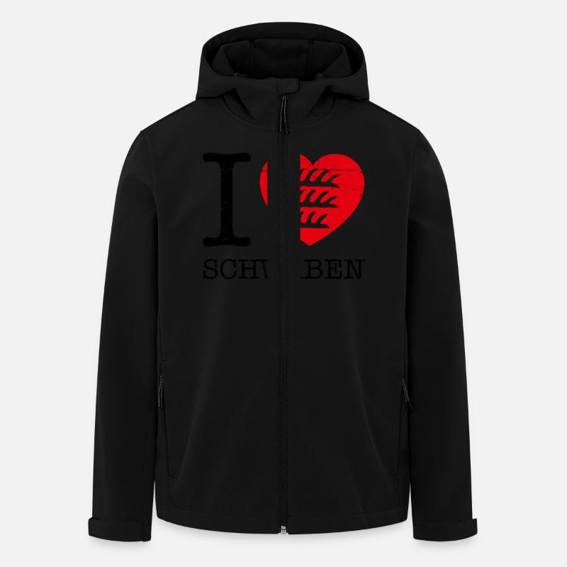 I love Schwaben - Recycelte Männer Softshell-Jacke von Stanley/Stella - Schwarz