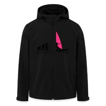 evolution_of_woman_windsurfing_092014_d_ - Recycelte Männer Softshell-Jacke von Stanley/Stella - Schwarz - Vorne - AI Model Male 185 light (185cm)